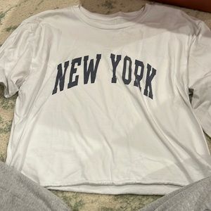 J.Galt white New York long sleeve tee